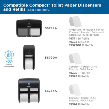 Angel Soft Professional Series Compact Coreless 2-Ply Toilet Paper, 750 Sheets/Roll, 36 Rolls/Case